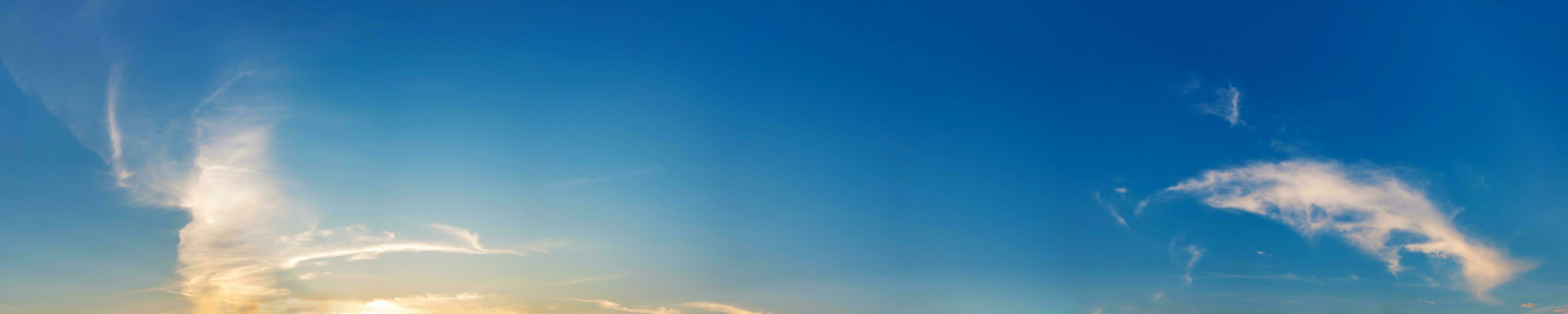 Panorama sky with beautiful cloud on a sunny day. photo