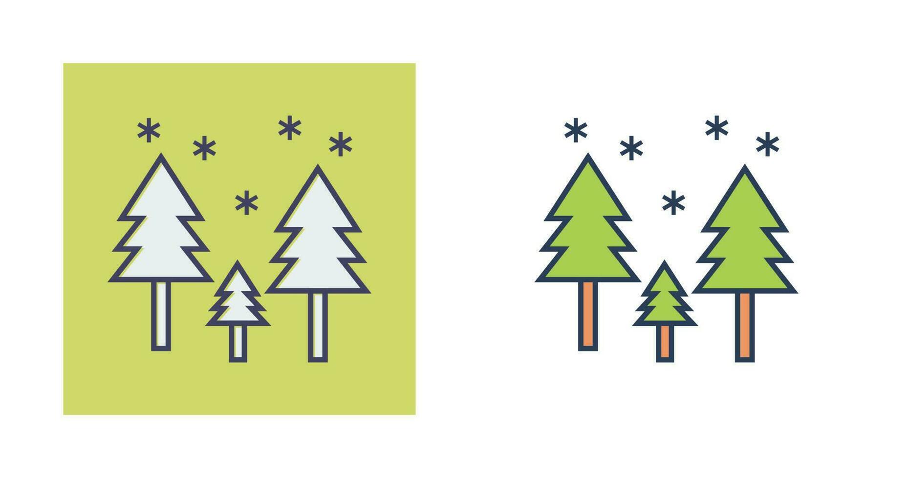 Snowing in trees Vector Icon