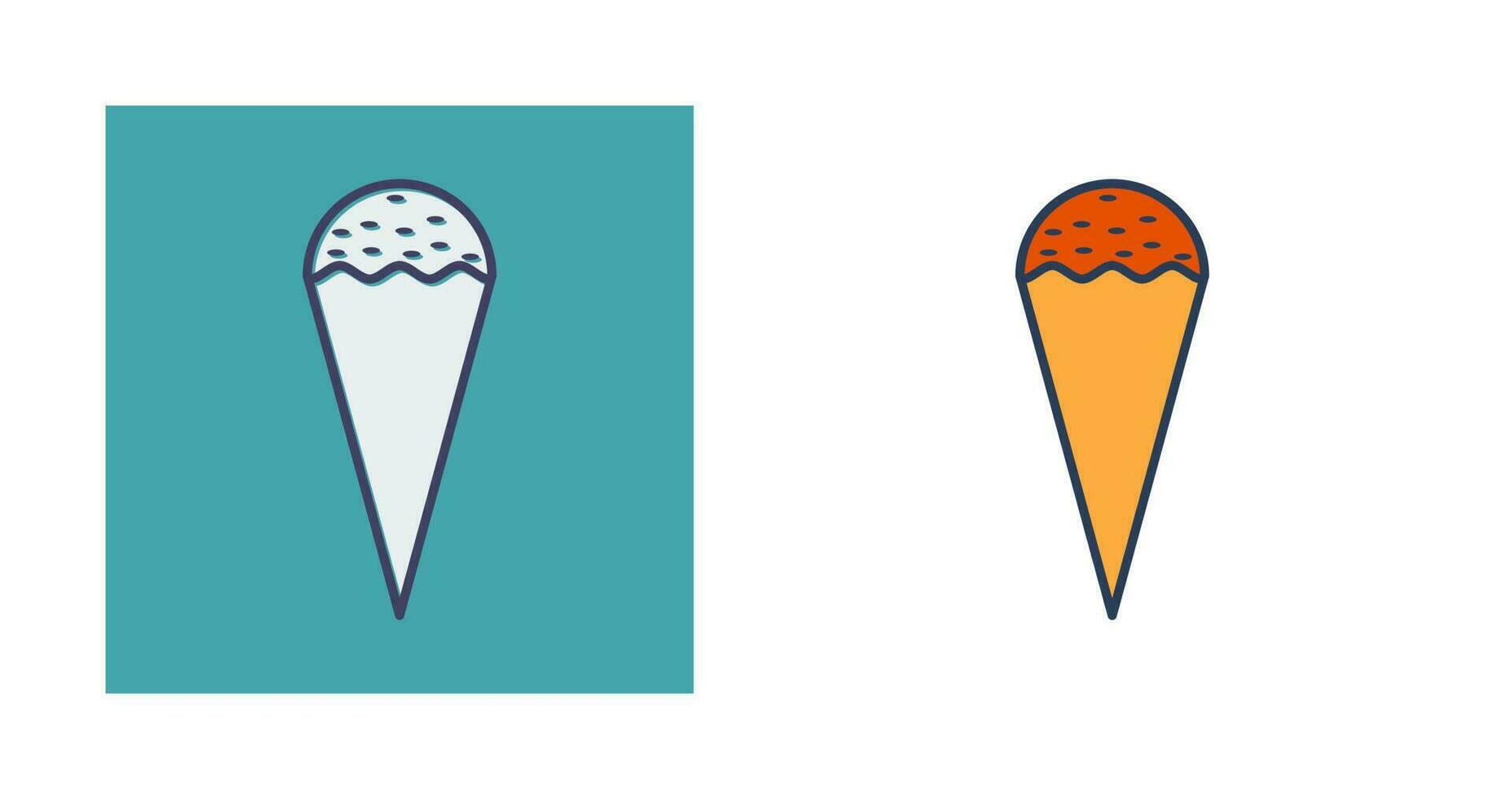 icono de vector de helado de cono