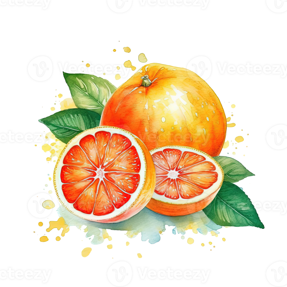 frisch Aquarell Orange Frucht. Illustration ai generativ png