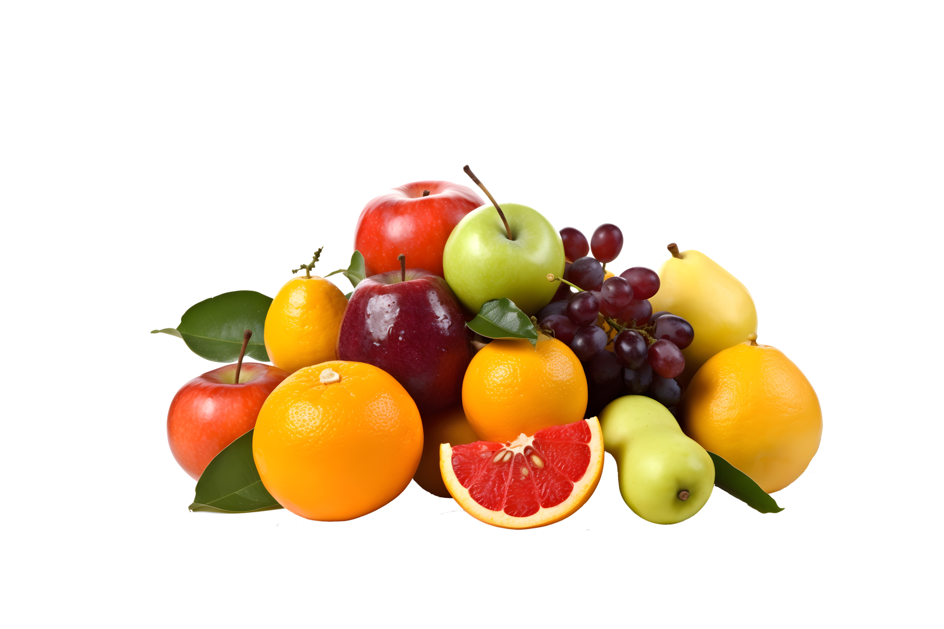 colorful assortment of fresh fruits, including apples, oranges, and