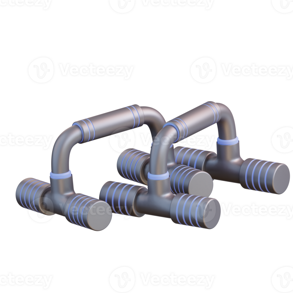 3d illustration push up bars png
