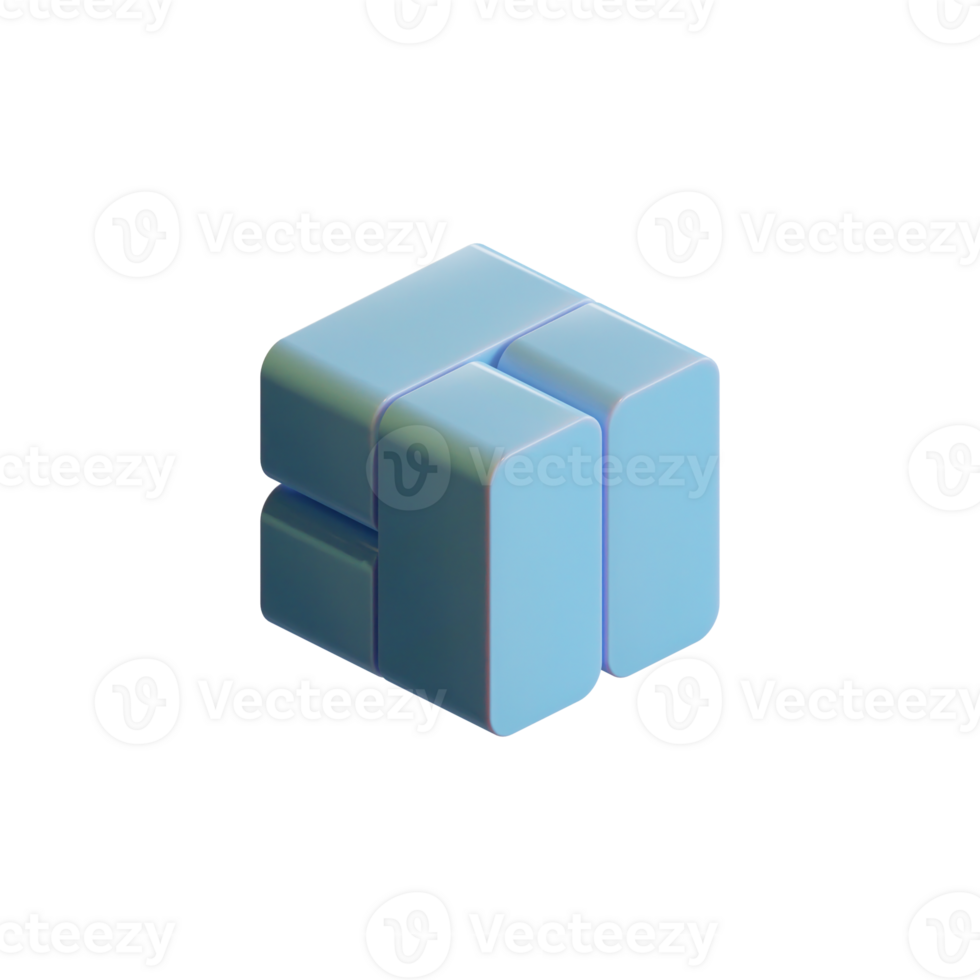 Cube 3D Render Element png