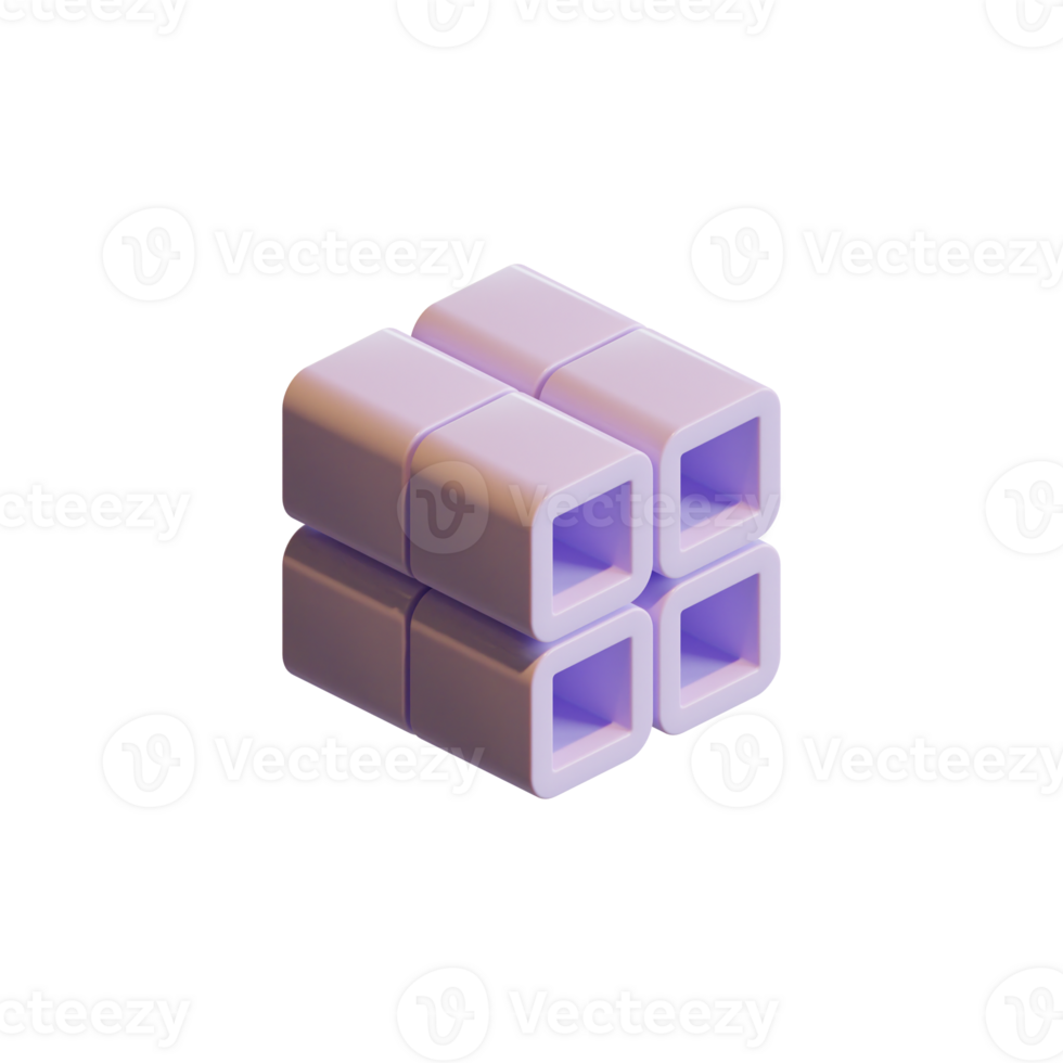 Cube 3D Render Element png