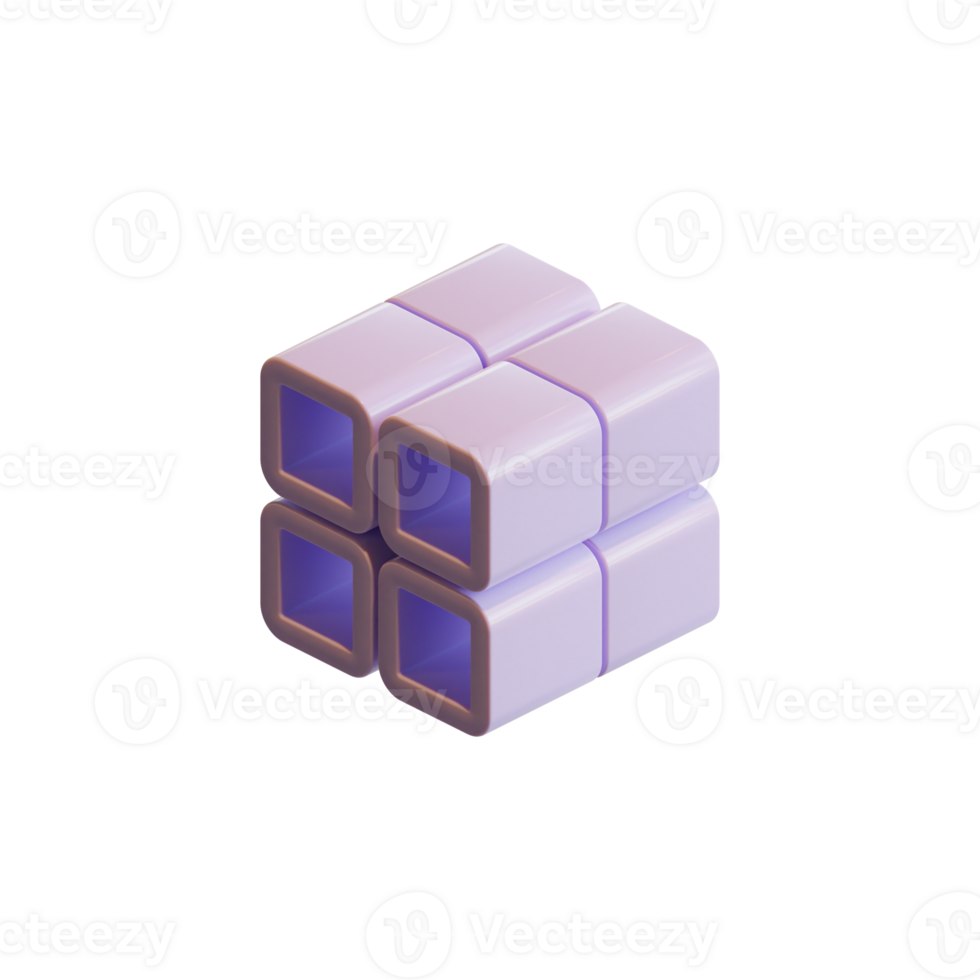 Cube 3D Render Element png