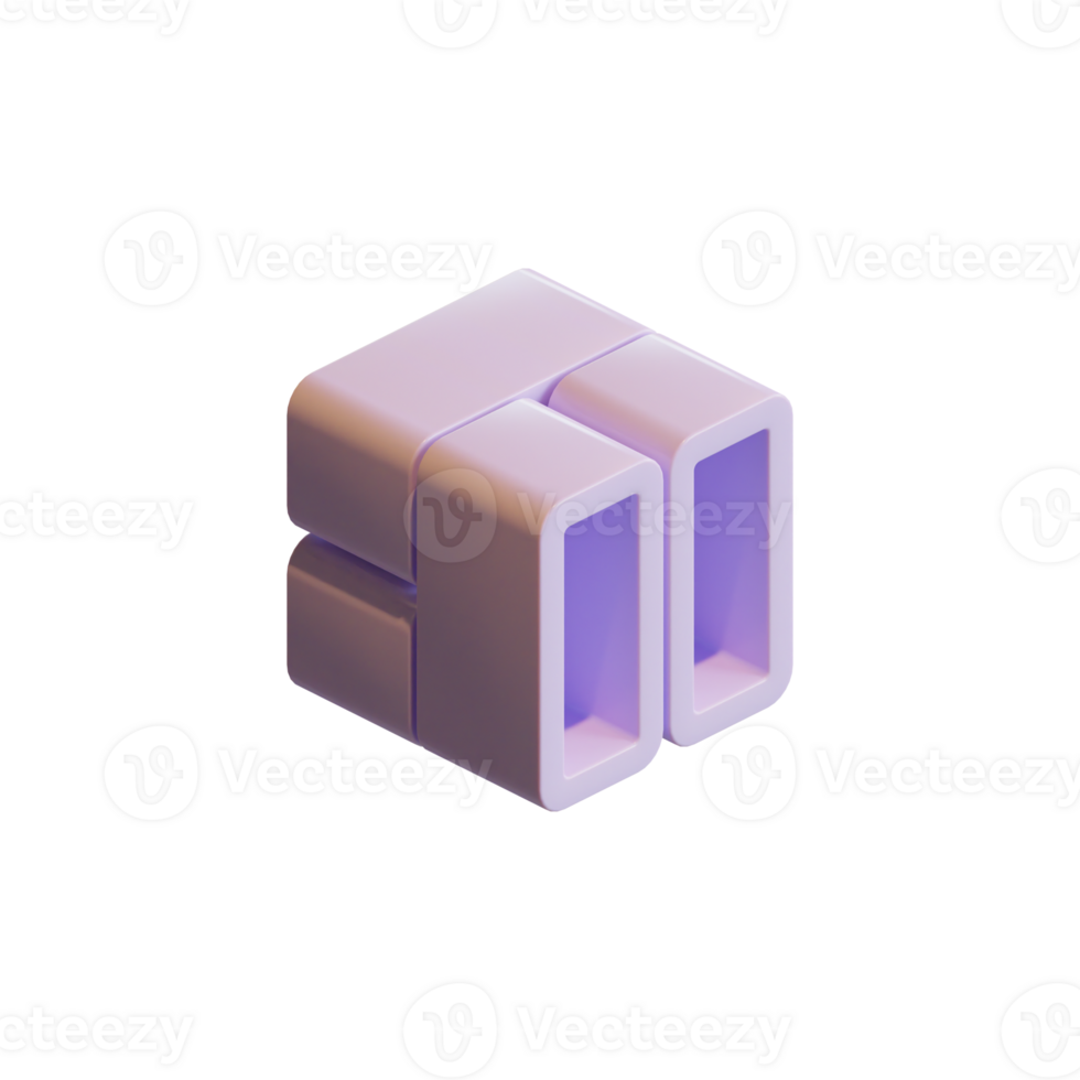 Cube 3D Render Element png