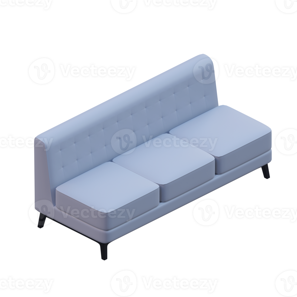 Sofa 3D Render Design Element png
