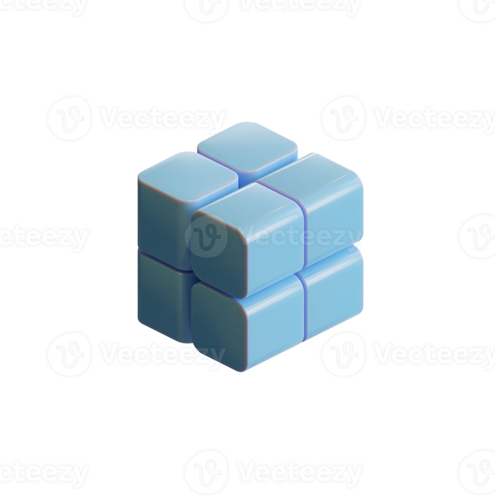 cubo 3d render elemento png
