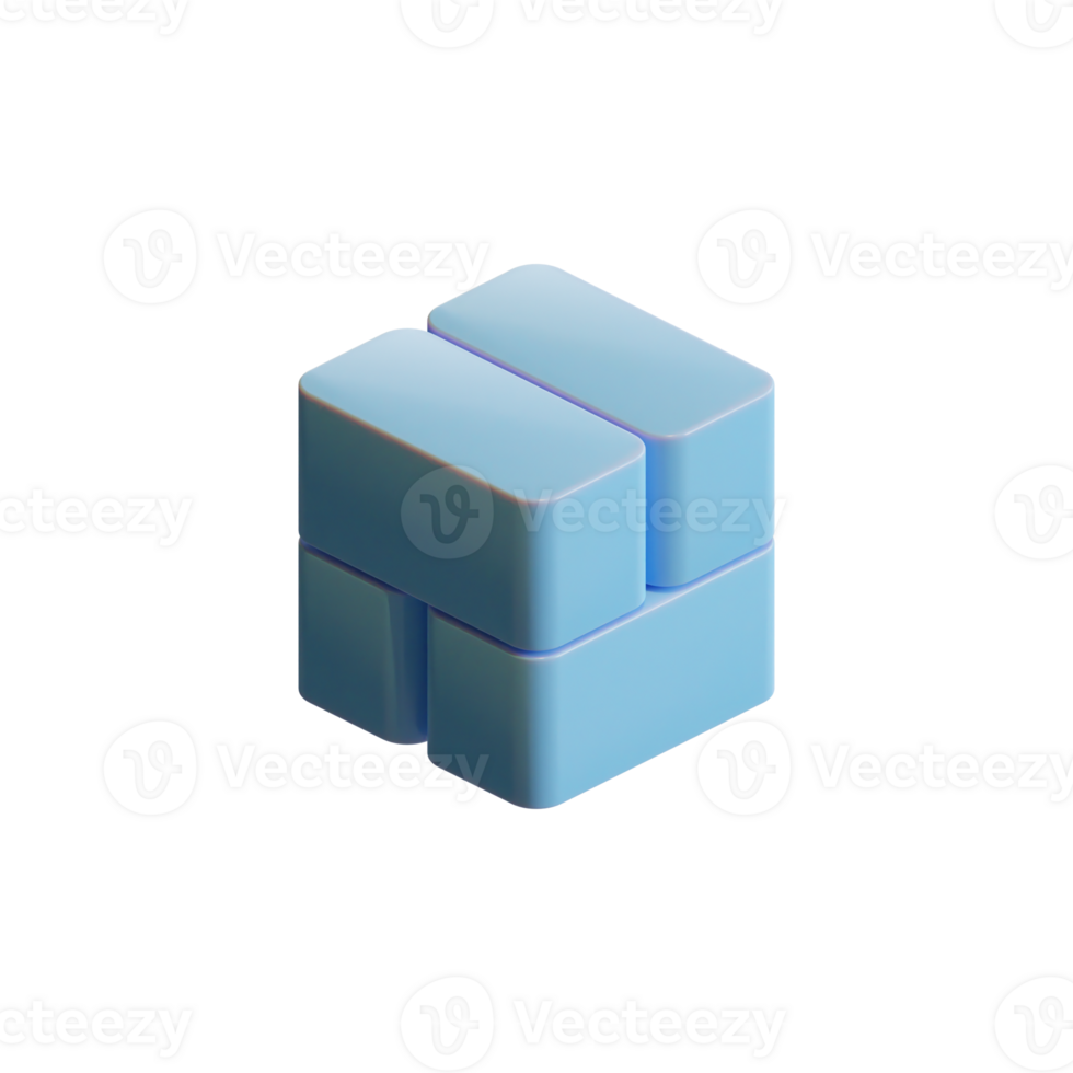 Cube 3D Render Element png