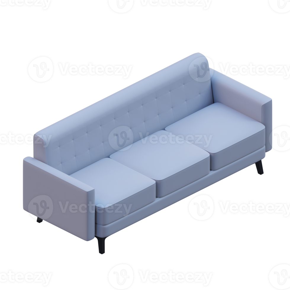 Sofa 3D Render Design Element png