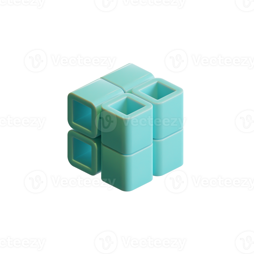 Cube 3D Render Element png