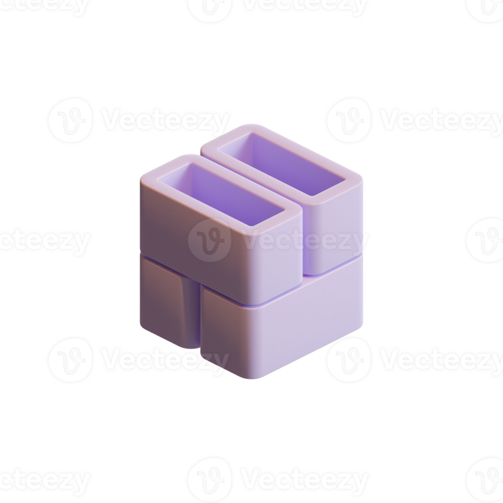 Cube 3D Render Element png