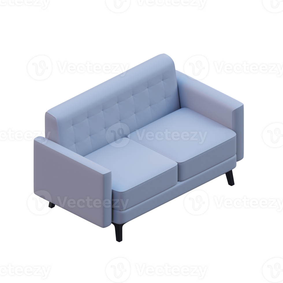 Sofa 3D Render Design Element png