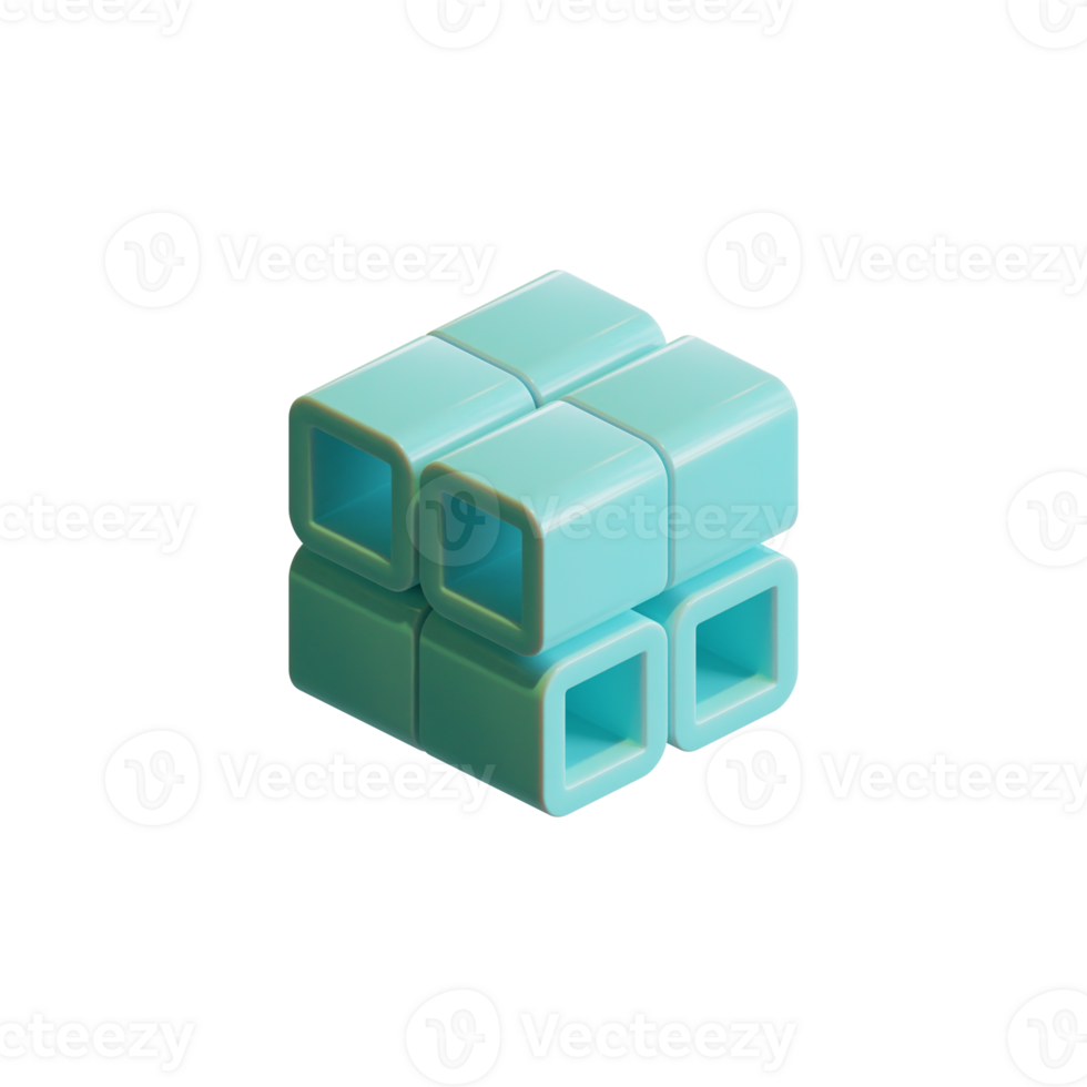 Cube 3D Render Element png