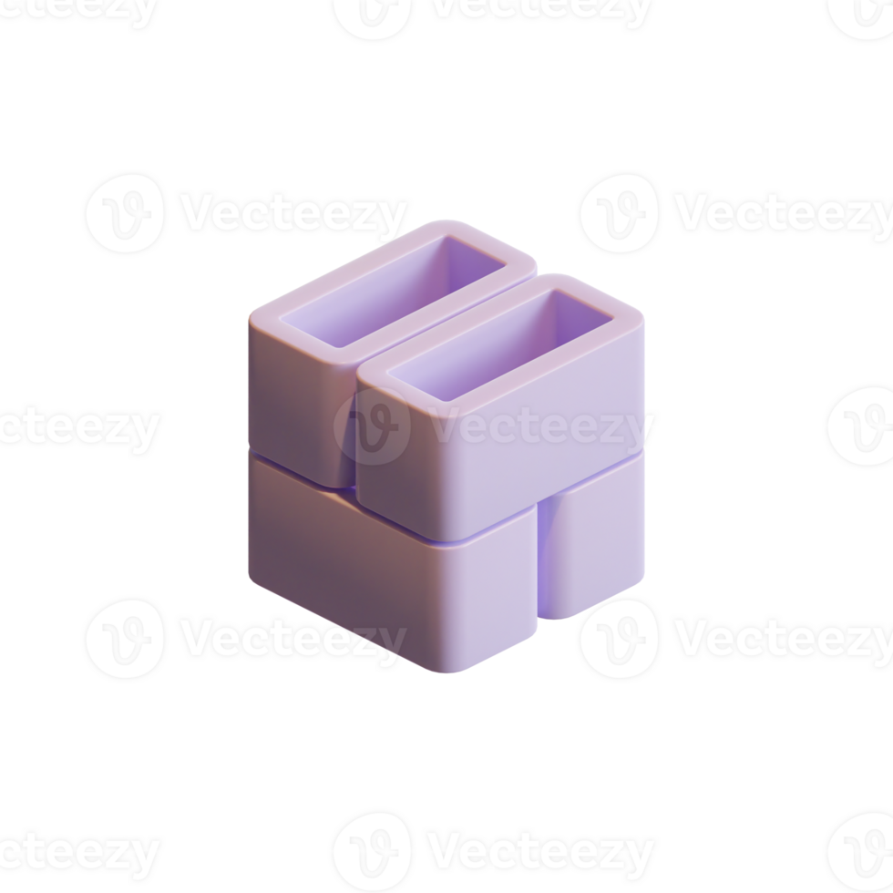 Cube 3D Render Element png