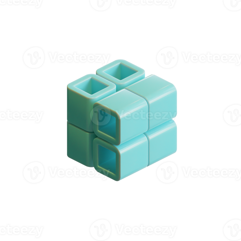 Cube 3D Render Element png