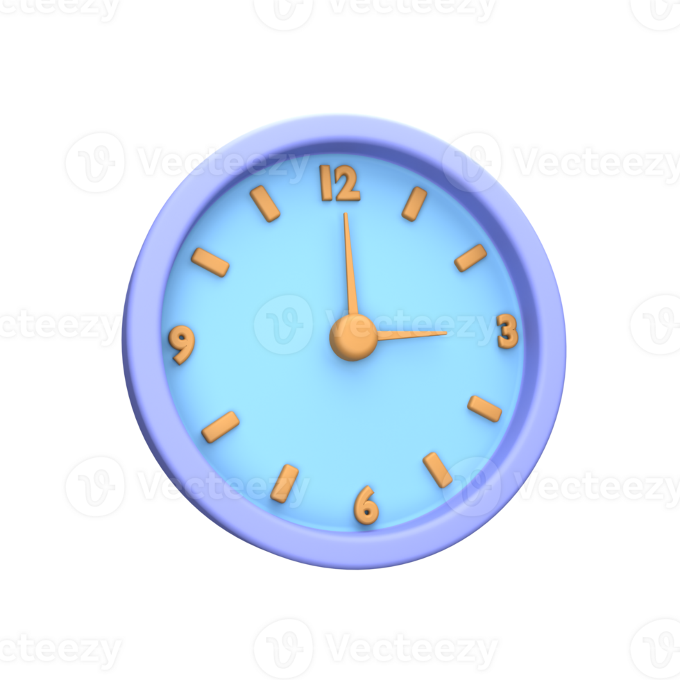 3d icon rendered wall clock png