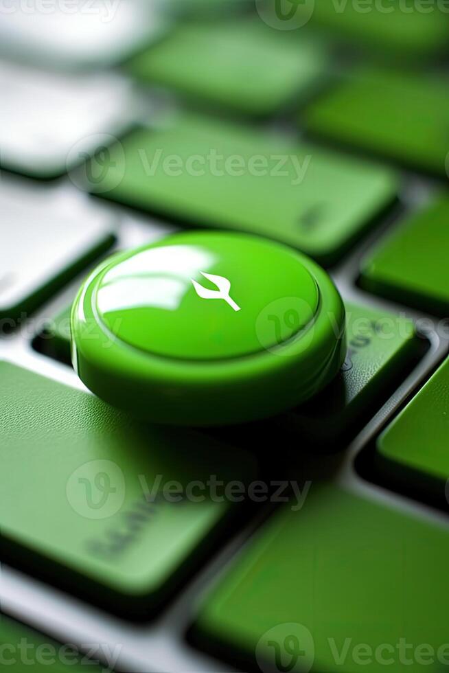 High Light Green Y Alphabet Letter Symbol Button in Keyboard Digital Technology. photo