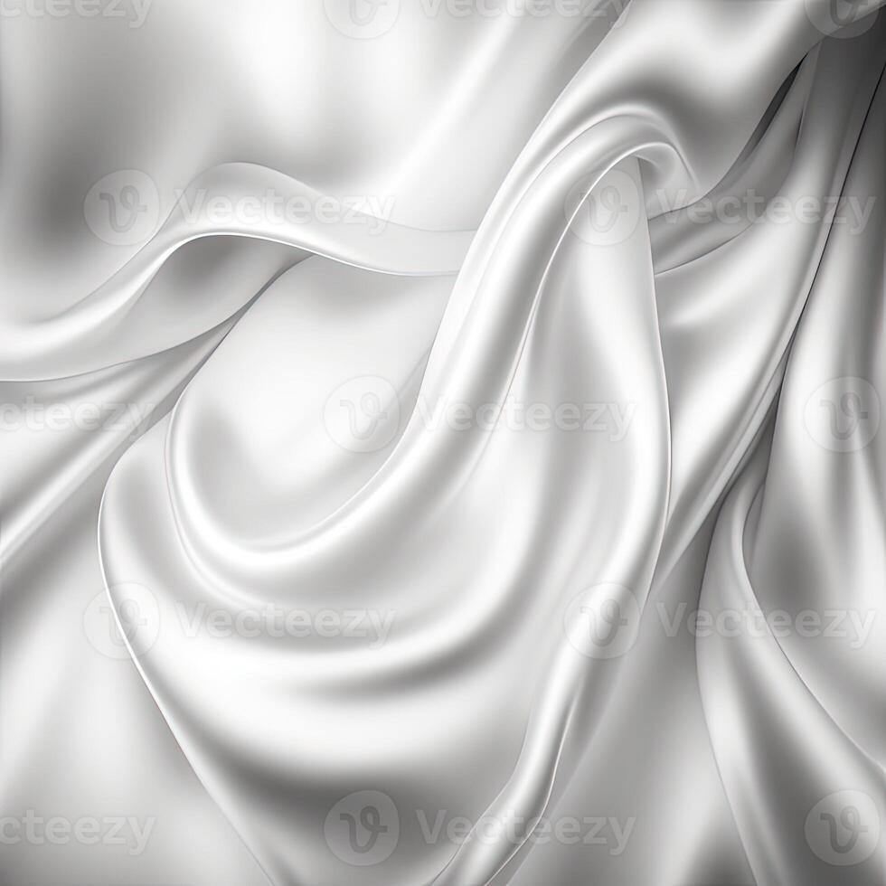 White and Grey Crumpled Satin Pattern Background. Perfect Fabric Cloth for Wallpaper, Clothes and Curtains. Technology. photo