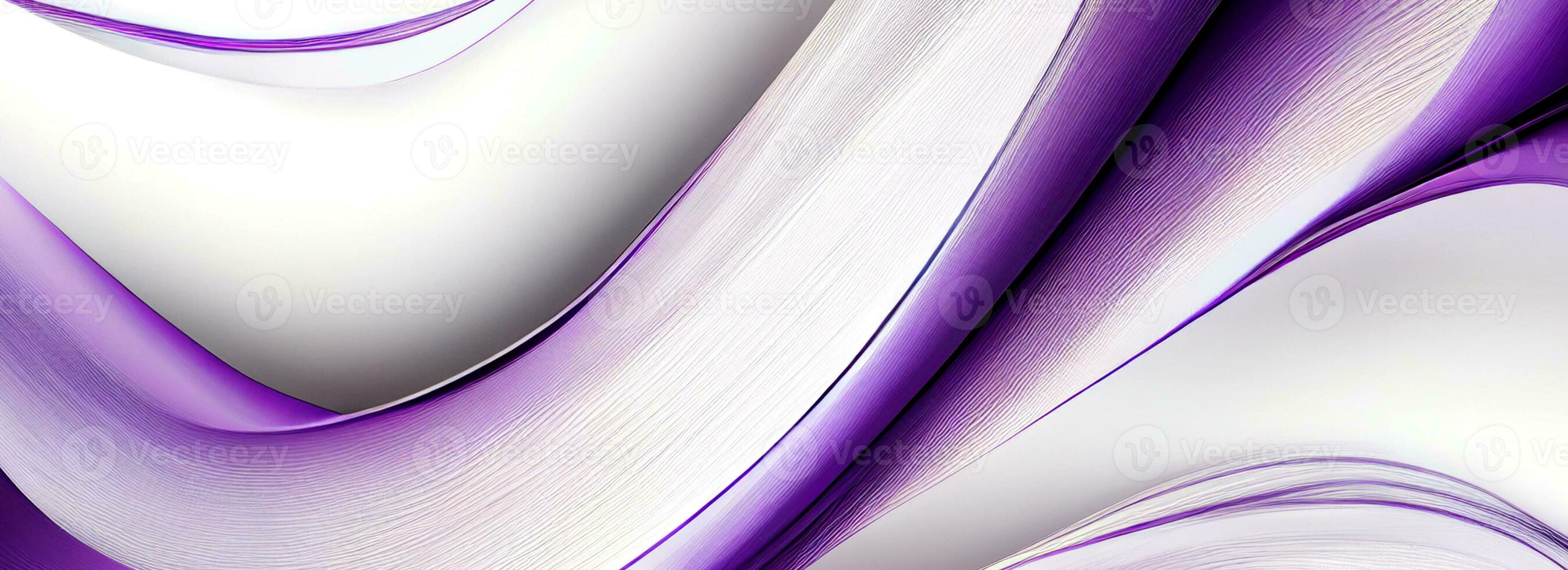 Abstract Smooth Wave Motion Background In White And Purple Color. photo
