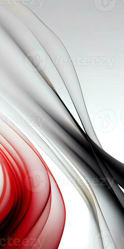 Abstract Red And Gray Smooth Waves Motion Background. photo