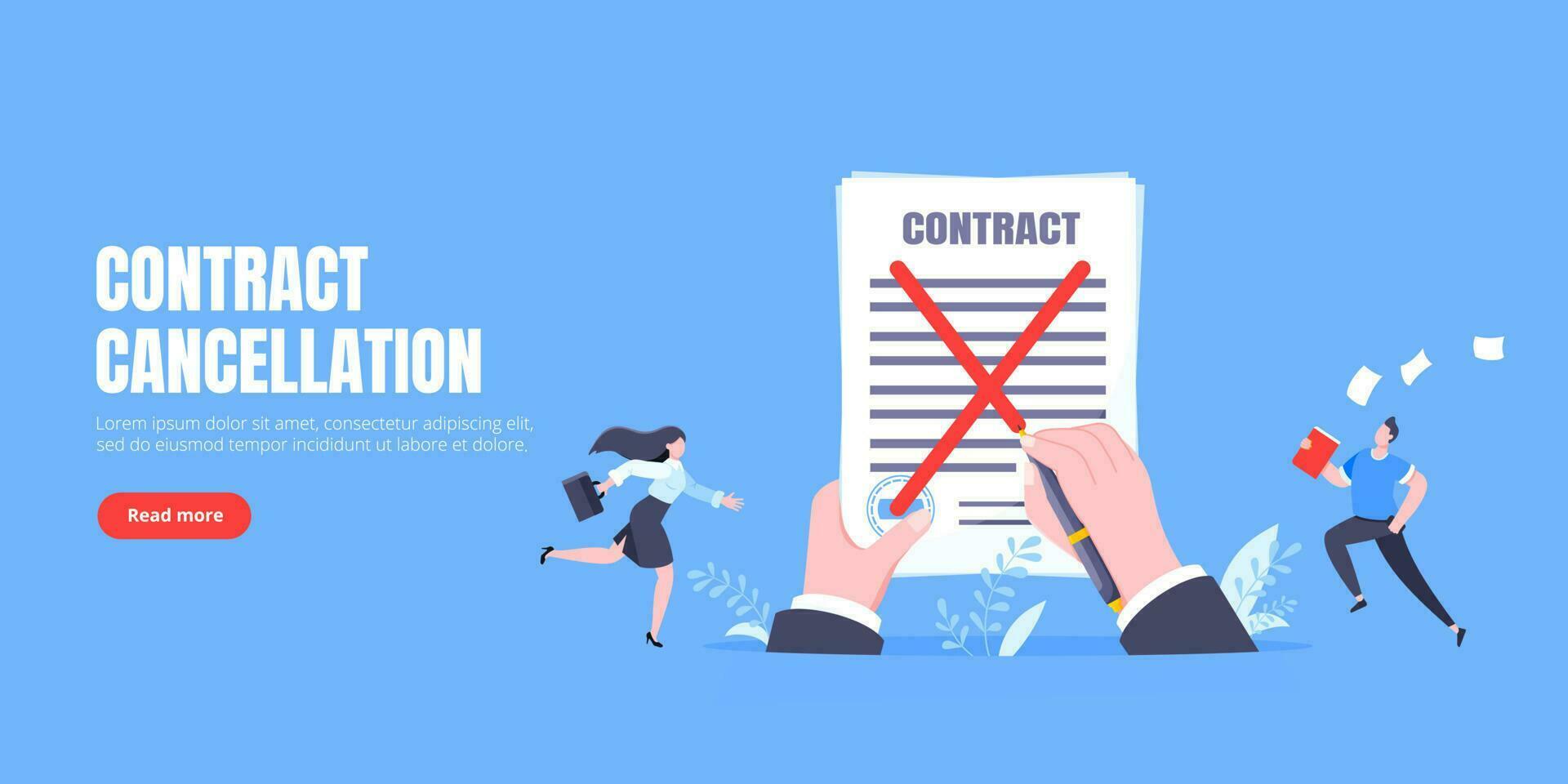 Contract cancellation business concept. vector