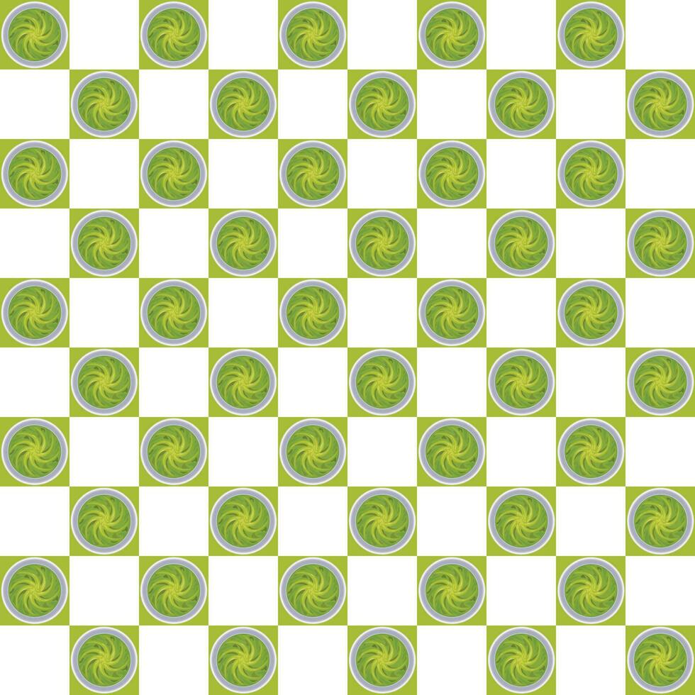 Wasabi sauce in bowl seamless pattern on chessboard. Colored illustration of asian wasabi top view vector