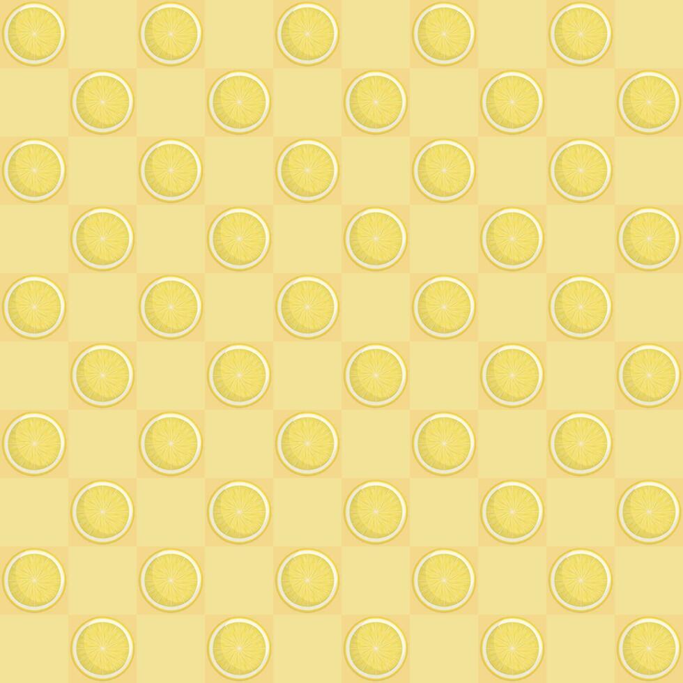 seamless pattern with lemon slices on chessboard for banners, cards, flyers, social media wallpapers, etc. vector