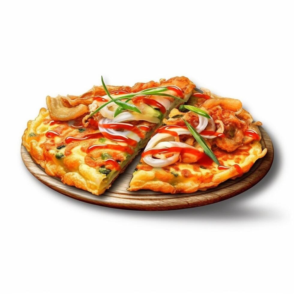 Haemul Pajeon Crunchy and filling, Korean pancake seafood, photo