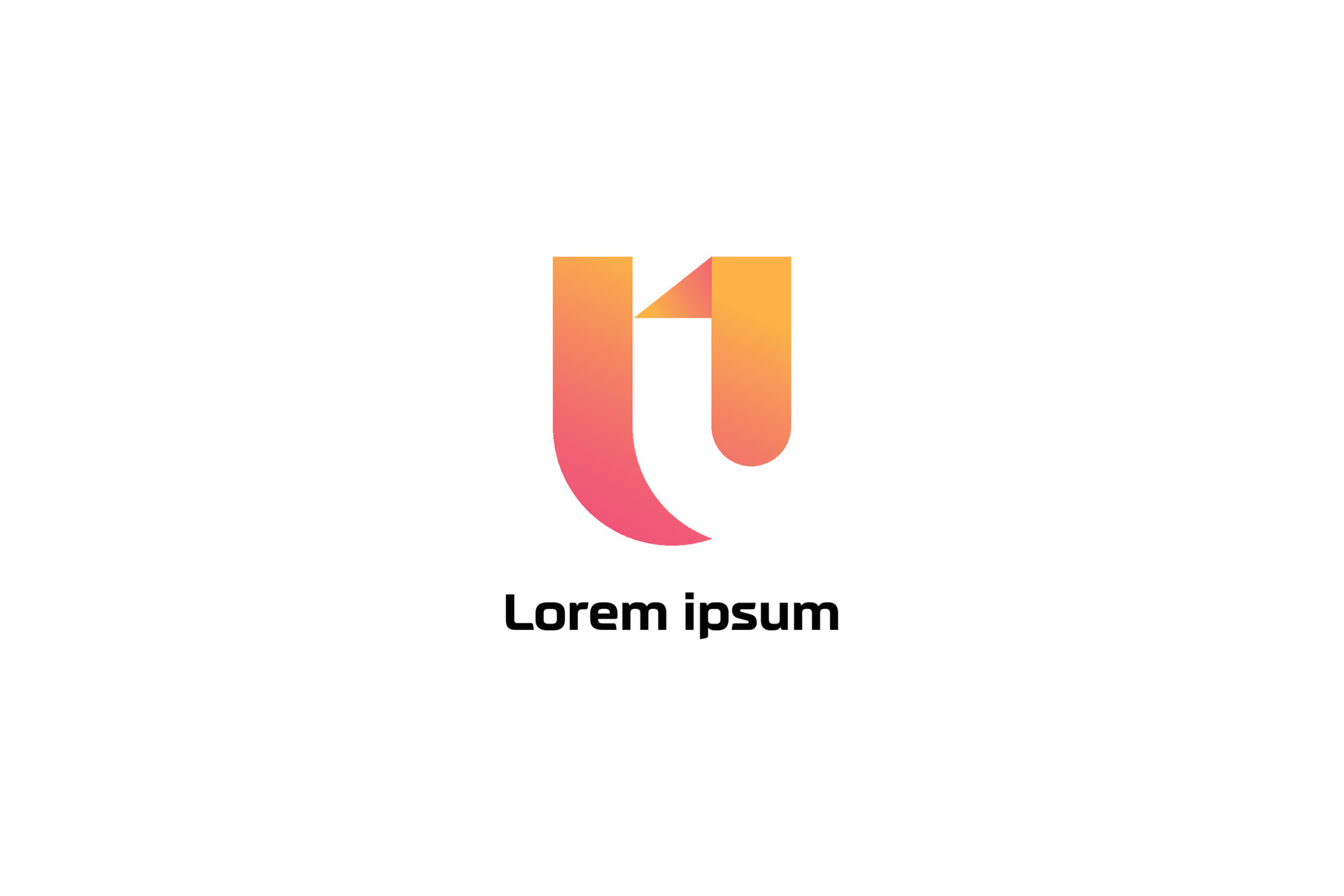 U1 gradient modern typography logo design, 1u gradient logo mark, 1u