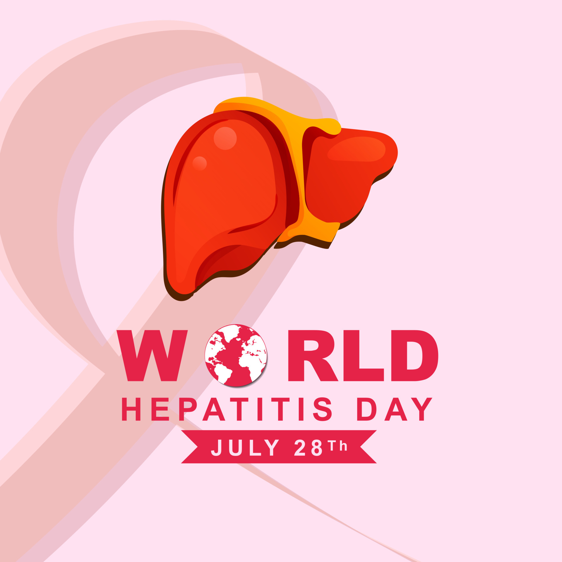 World hepatitis day on july 28th, poster design and social media post