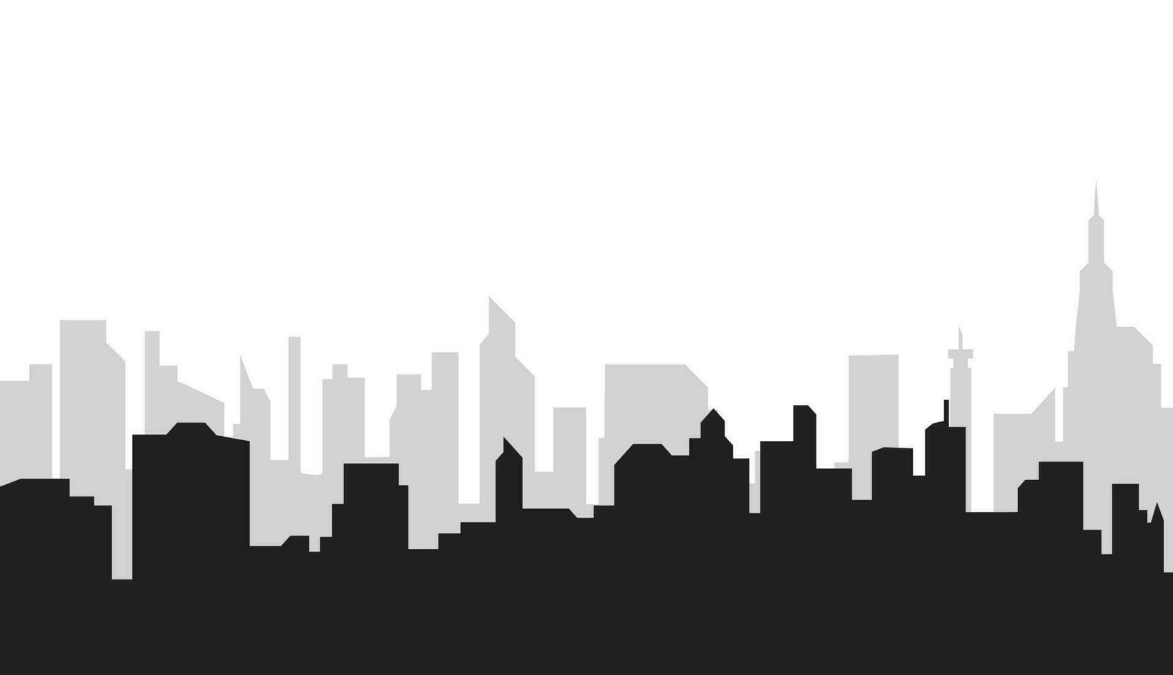 Silhouette of the city. City skyline silhouette. Modern cityscape vector for t shirt. Abstract city landscape illustration.