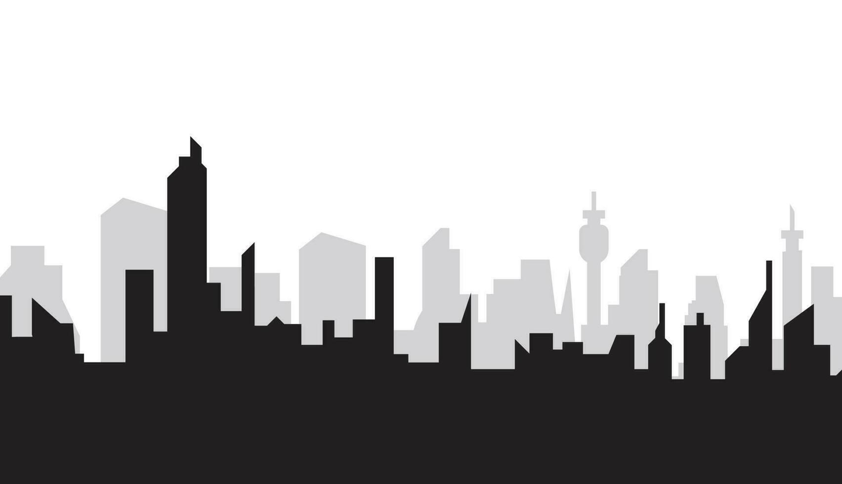 Silhouette of the city. City skyline silhouette. Modern cityscape vector for t shirt. Abstract city landscape illustration.