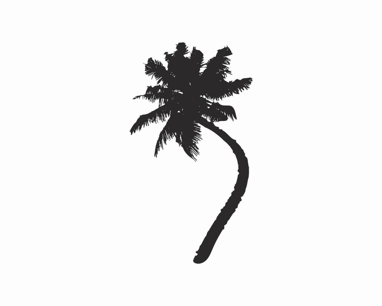 Palm tree silhouette. Palm tree vector. vector