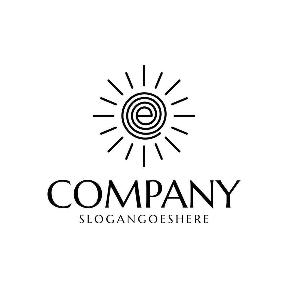 sun vector template in letter E suitable for corporate and company name