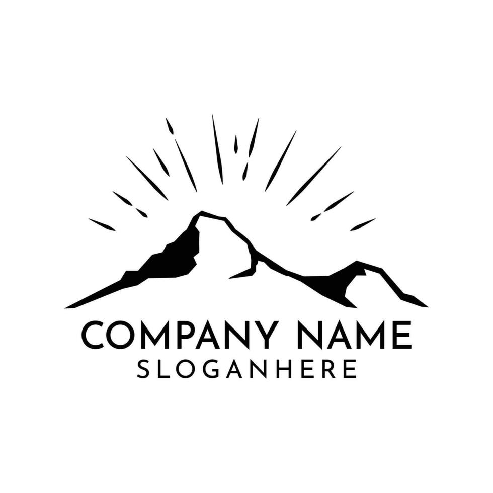 design a modern and minimalist logo mountain line vector