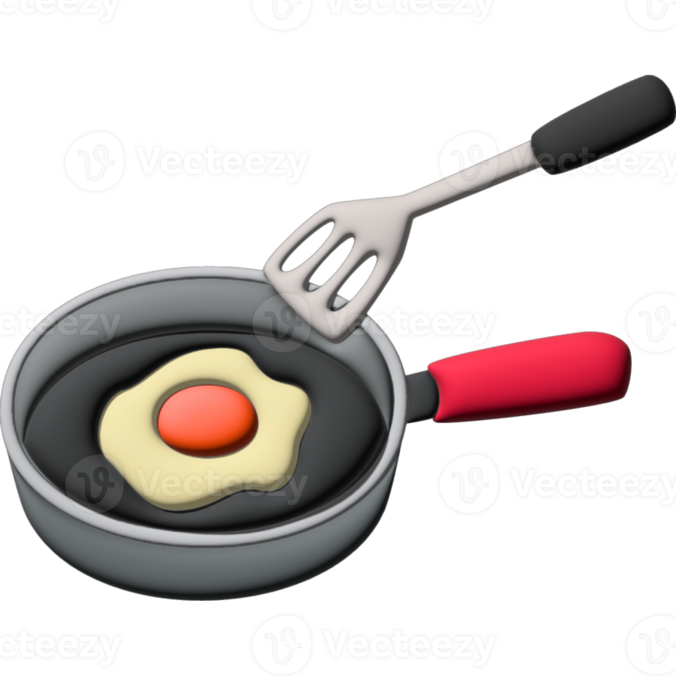3d kitchenware cartoon style png