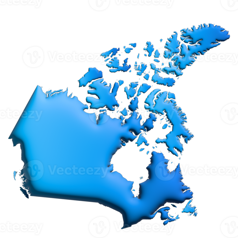 3d render country map Canada png