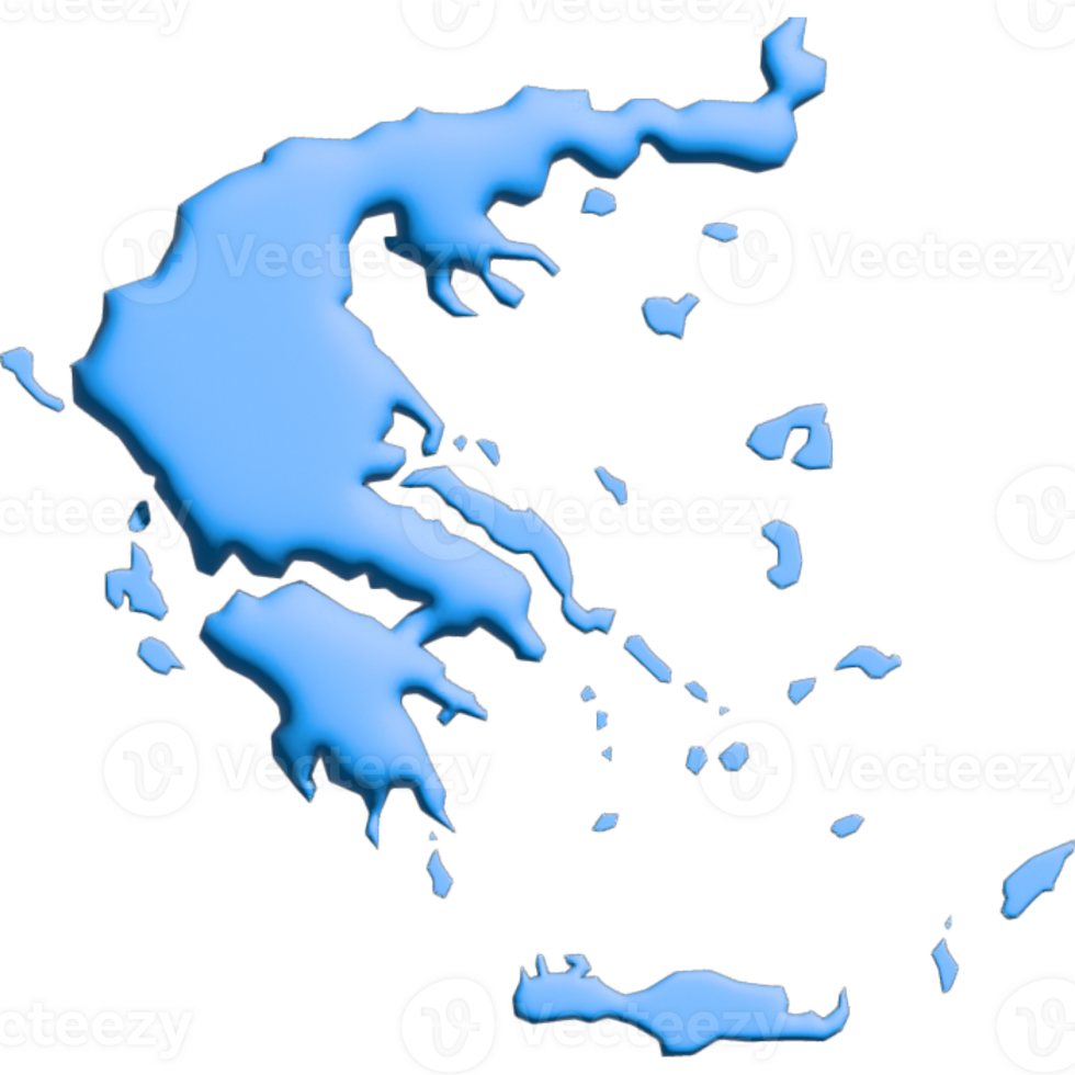 3d framställa Land värld Karta grekland png