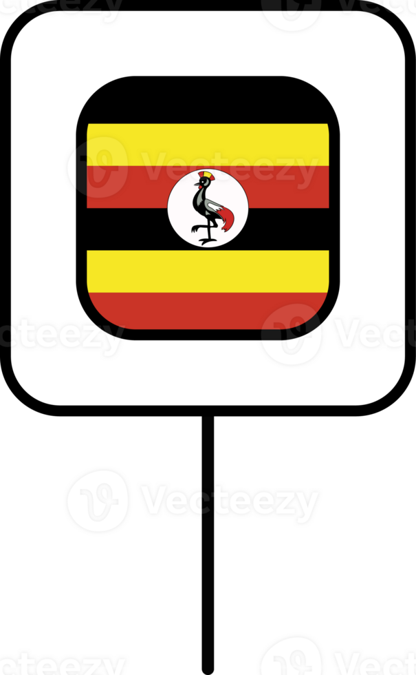 Uganda flag square pin icon. png