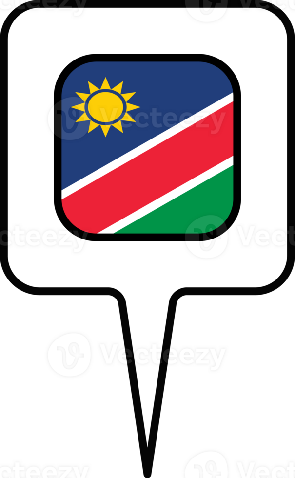 Namibia flag Map pointer icon, square design. png