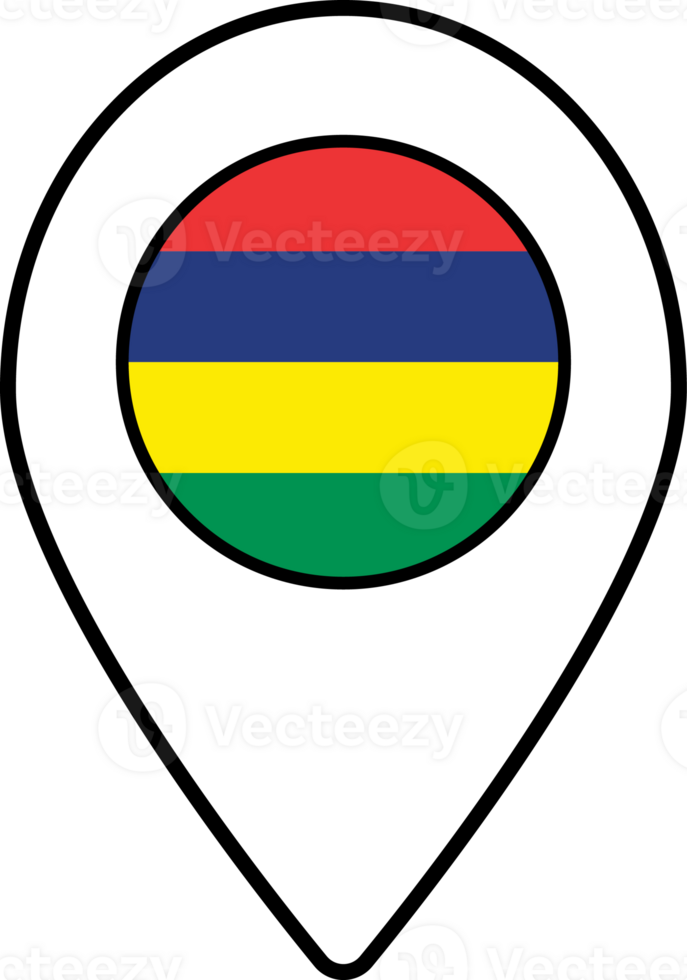 Mauritius flag map pin navigation icon. png