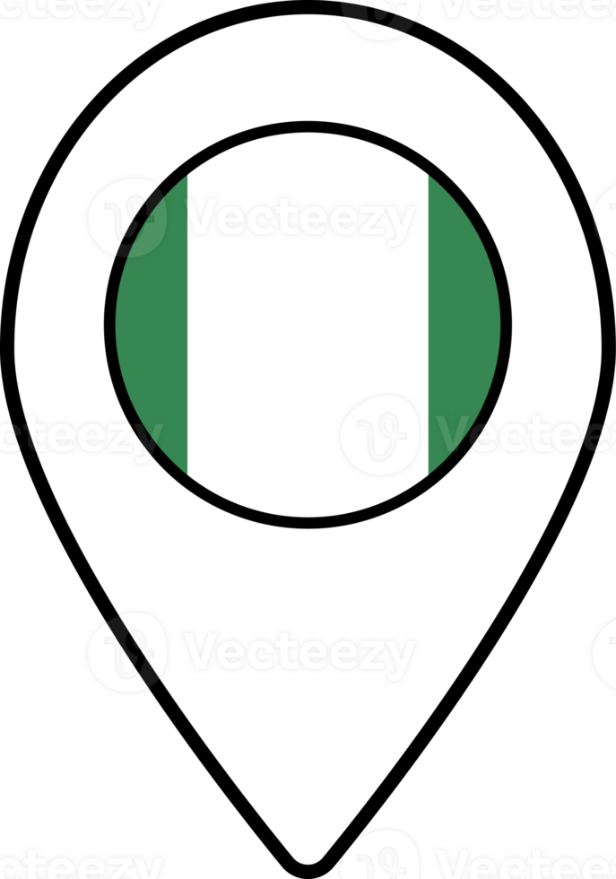 Nigeria flag map pin navigation icon. png