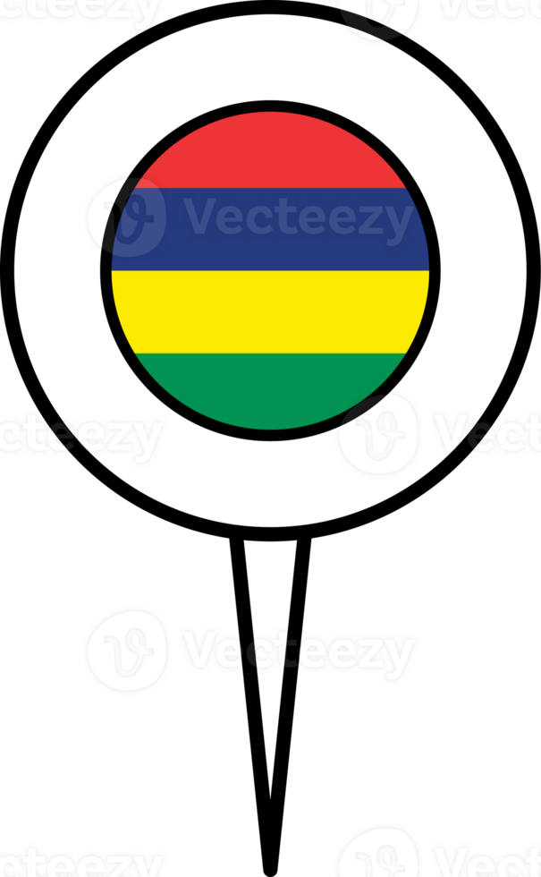 Mauritius flag pin location icon. png