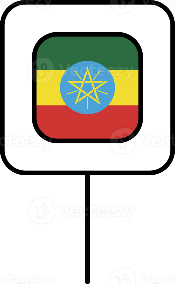 Ethiopia flag square pin icon. png