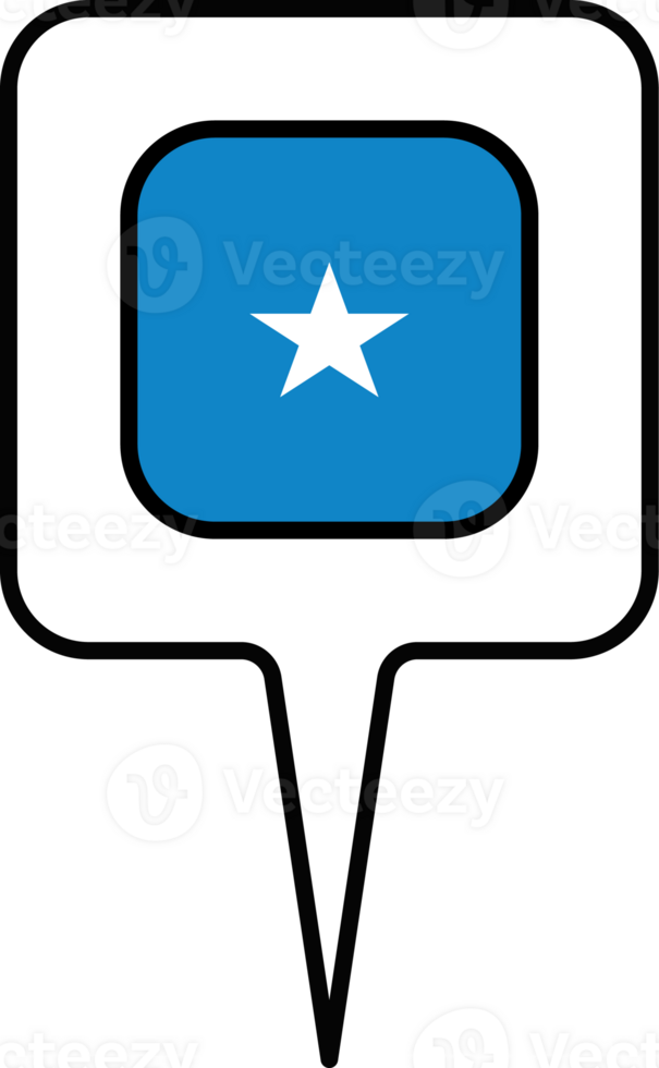 Somalia flag Map pointer icon, square design. png
