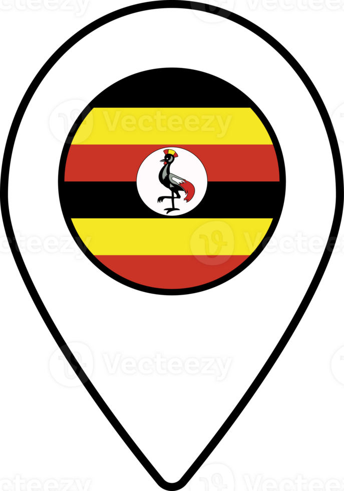 Uganda flag map pin navigation icon. png