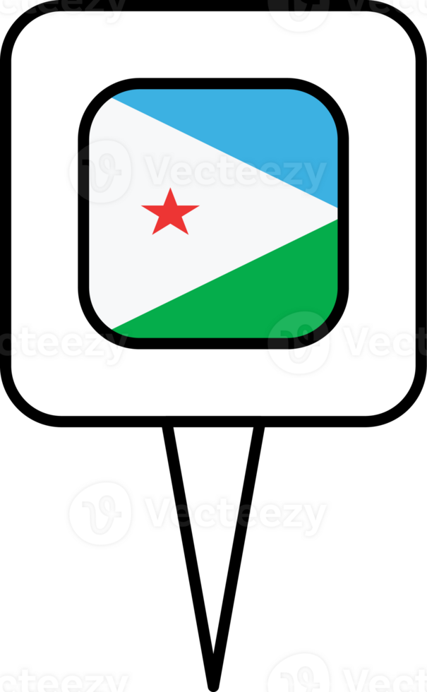 Djibouti flag pin place icon. png