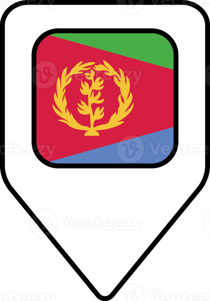 Eritrea flag map pin navigation icon, square design. png