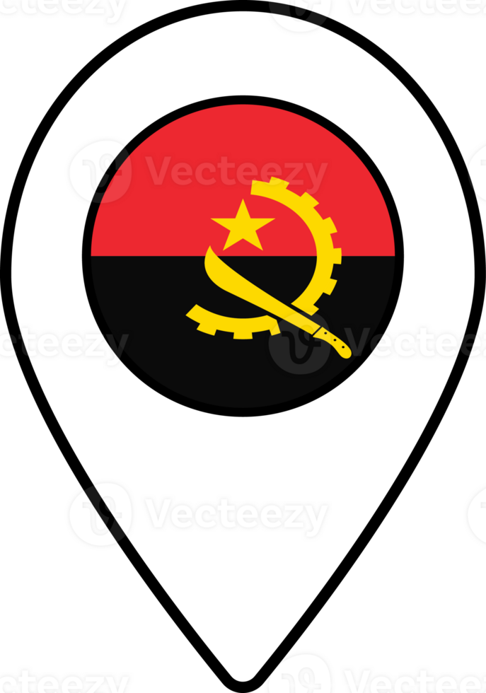 Angola flag map pin navigation icon. png